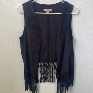 Fringe black vest